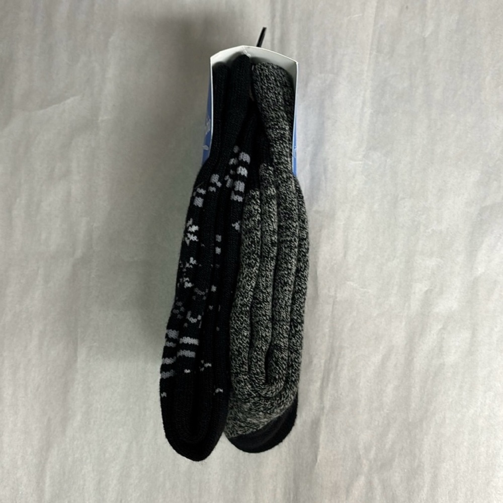 New Columbia Socks Women’s 2 Pair Black & Gray Fleece Socks Activewear Casual - Picture 5 of 12